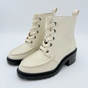 ✨Amazon Essentials Cream Lace-Up Ankle Boots size 6 new with box✨